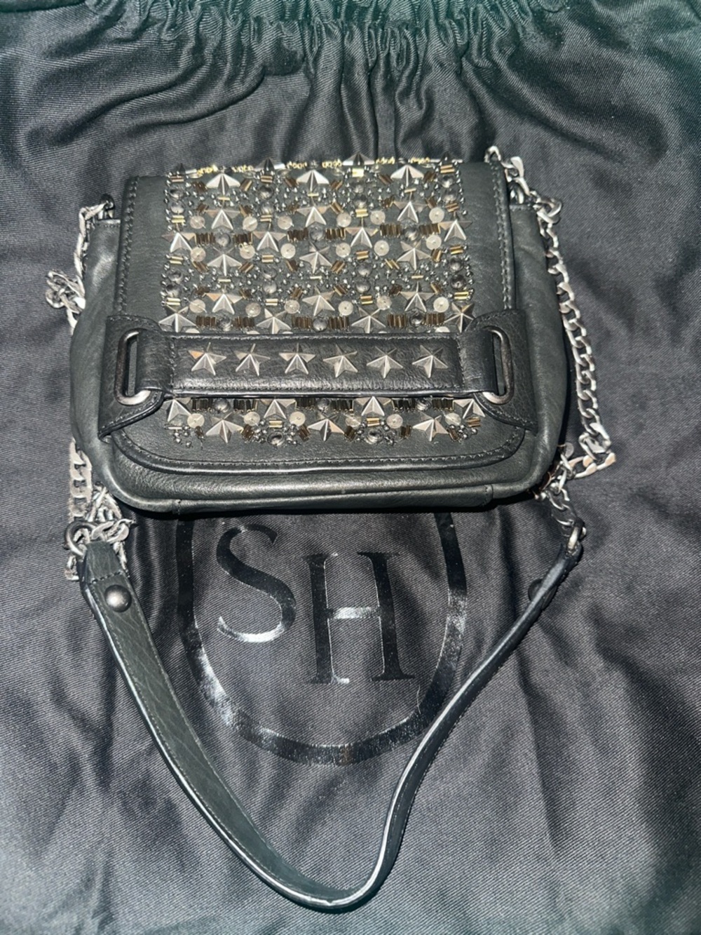 ASH STUDDED LEATHER CROSSBODY BAG - Picture 4 of 16